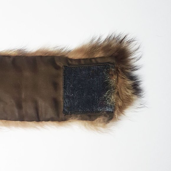 Brown Raccoon Short Fur Scarf, Vintage Raccoon Fur Headband, Raccoon Fur Earmuff - Picture 5 of 10